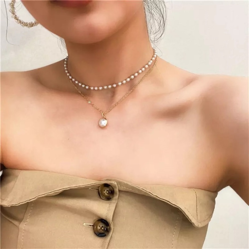 “Fairytale Ending” Pearl Layered Choker Necklace